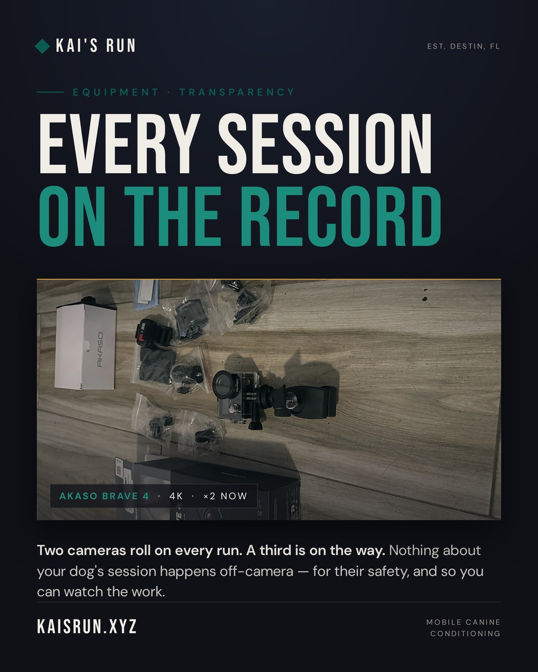 A recorded Kai's Run session shown on screen